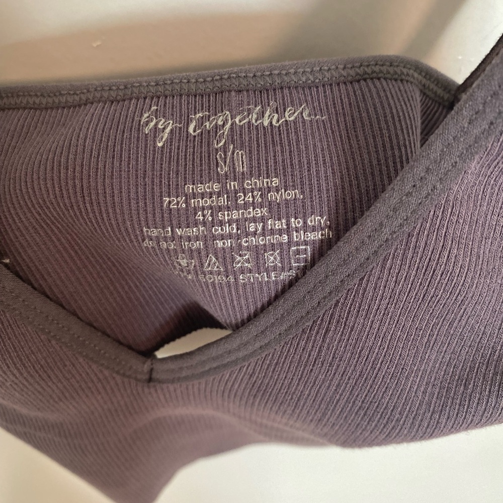 Gray  Ribbed Tank Bralette - Picture 6 of 6